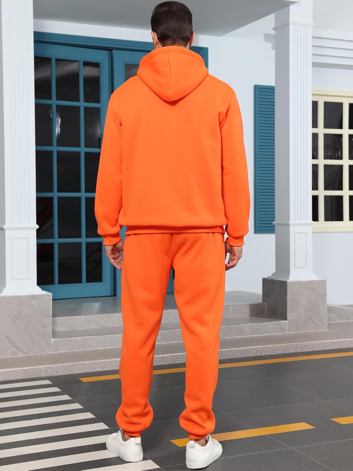 Men's Tracksuits Long Sleeve Casual Sweatsuits Quarter Zip Hoodie With Track Pants 2 Piece Outfits - Image 5