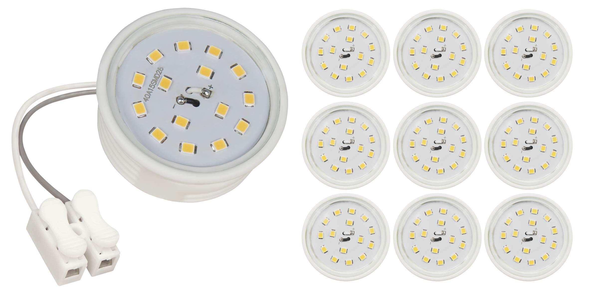 McShine - 10x LED Module | 5W | 50x23mm | warmweiß | Leuchtmittel für geringe Deckenhöhen | LED Spot 230V | 10er-Pack