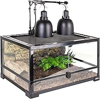 Vista 7 de REPTI ZOO Lámpara de reptil, 2 paquetes de tapa de lámpara de cúpula de 5.5 pulgadas de profundidad, cubierta de reflexión óptica para terrarios