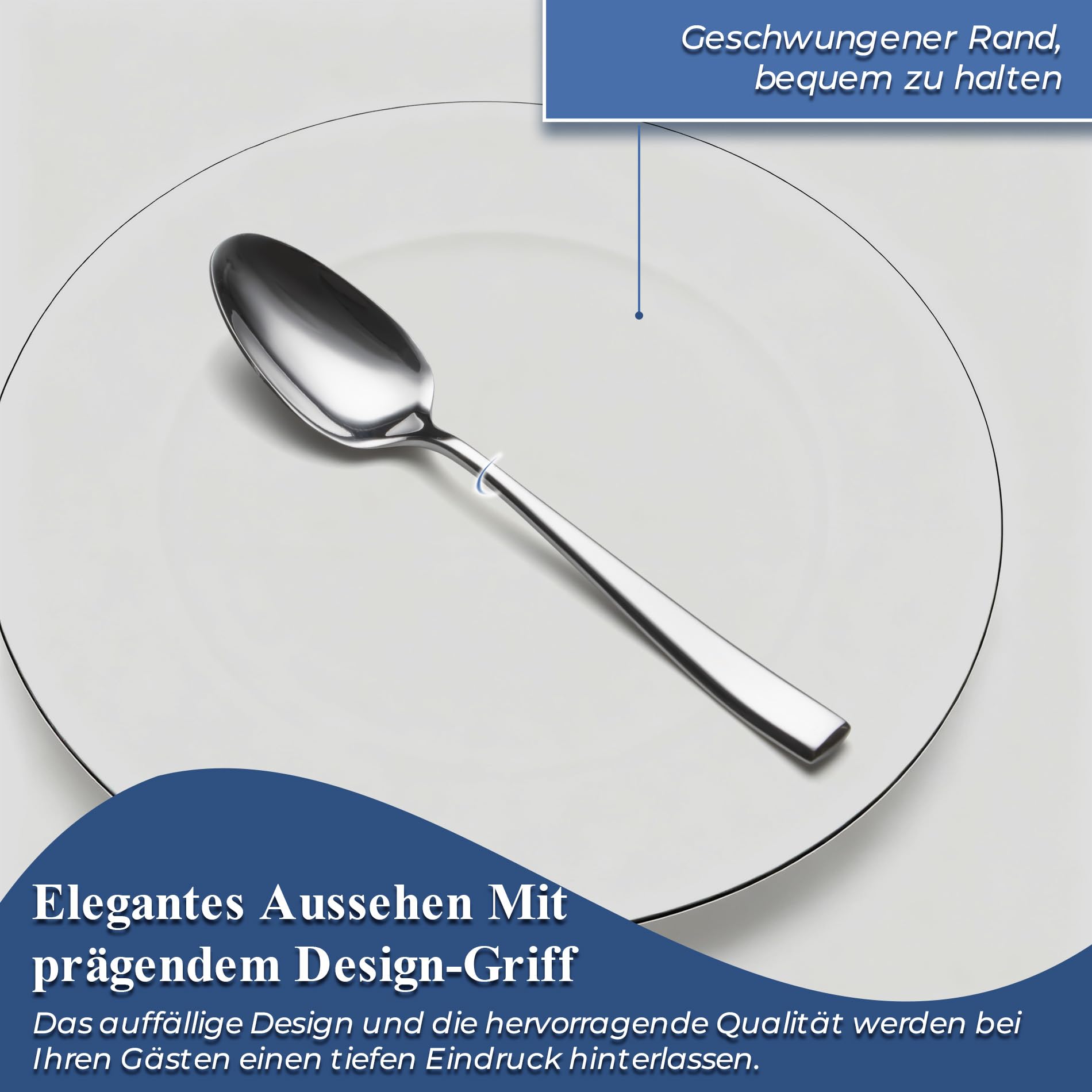 Personalisierte Esslöffel, EIUBUIE 12 Stück Löffel mit Gravur, 19,8cm | Einzigartigen Griffen, Edelstahl Suppenlöffel, Individuelles Geschenk für Hochzeit/Geburtstag, Spülmaschinenfest, Löffel Set