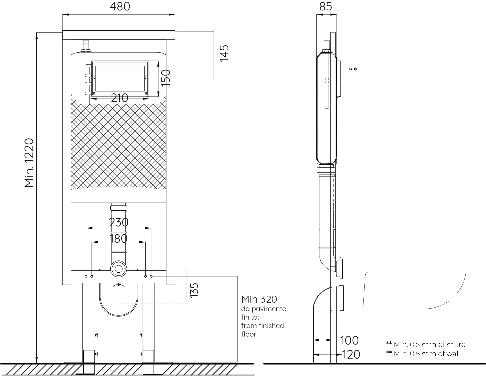 Cisterna Empotrada SMARTIKA 6E 120x49x10cm