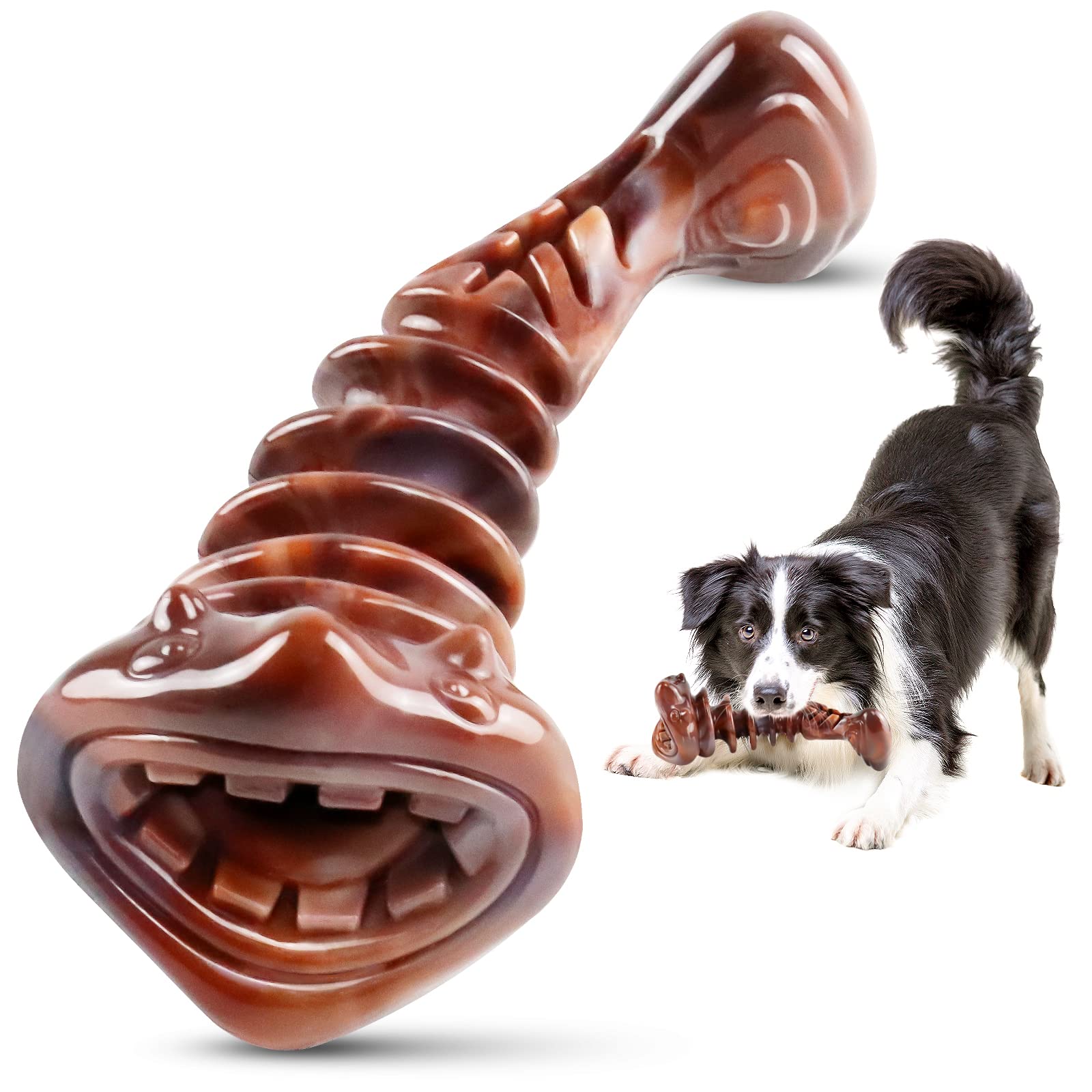 Fuufome Dog Chew Toys for Aggresive Chewers：Dog Toys for Large Dogs - Durable Dog Toys - Heavy Duty Dog Toys - Indestructible Dog Toys for Medium/Large Dogs Breed (Coffee)