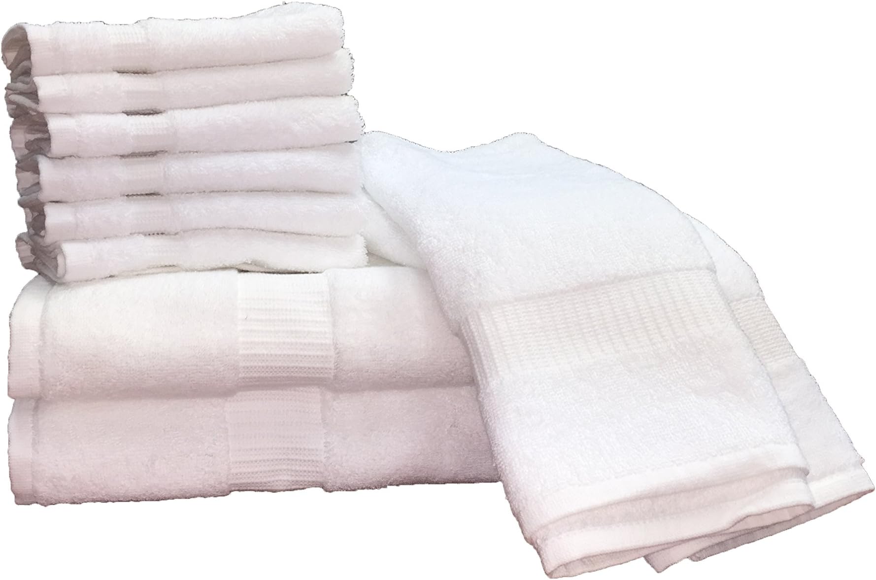 Optima Collection Silver Level Complete Bath Set, includes 2 Bath Towels, 2 Hand Towels, and 6 Washcloths, 100% Eco-Friendly Pre-Consumer Regenerated Cotton