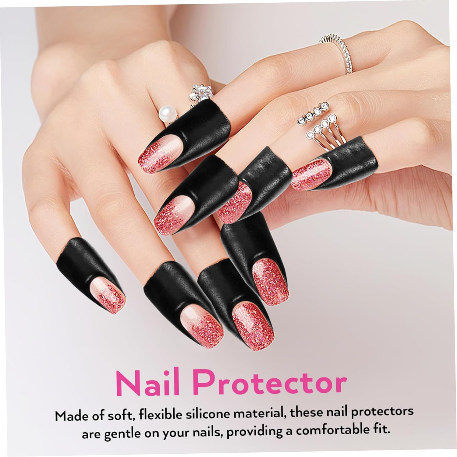 100Sheets Nail Protector Stickers Soft Nail Polish Protectors with Unique Design for Non Slip Application Safe for Home and Salon Use