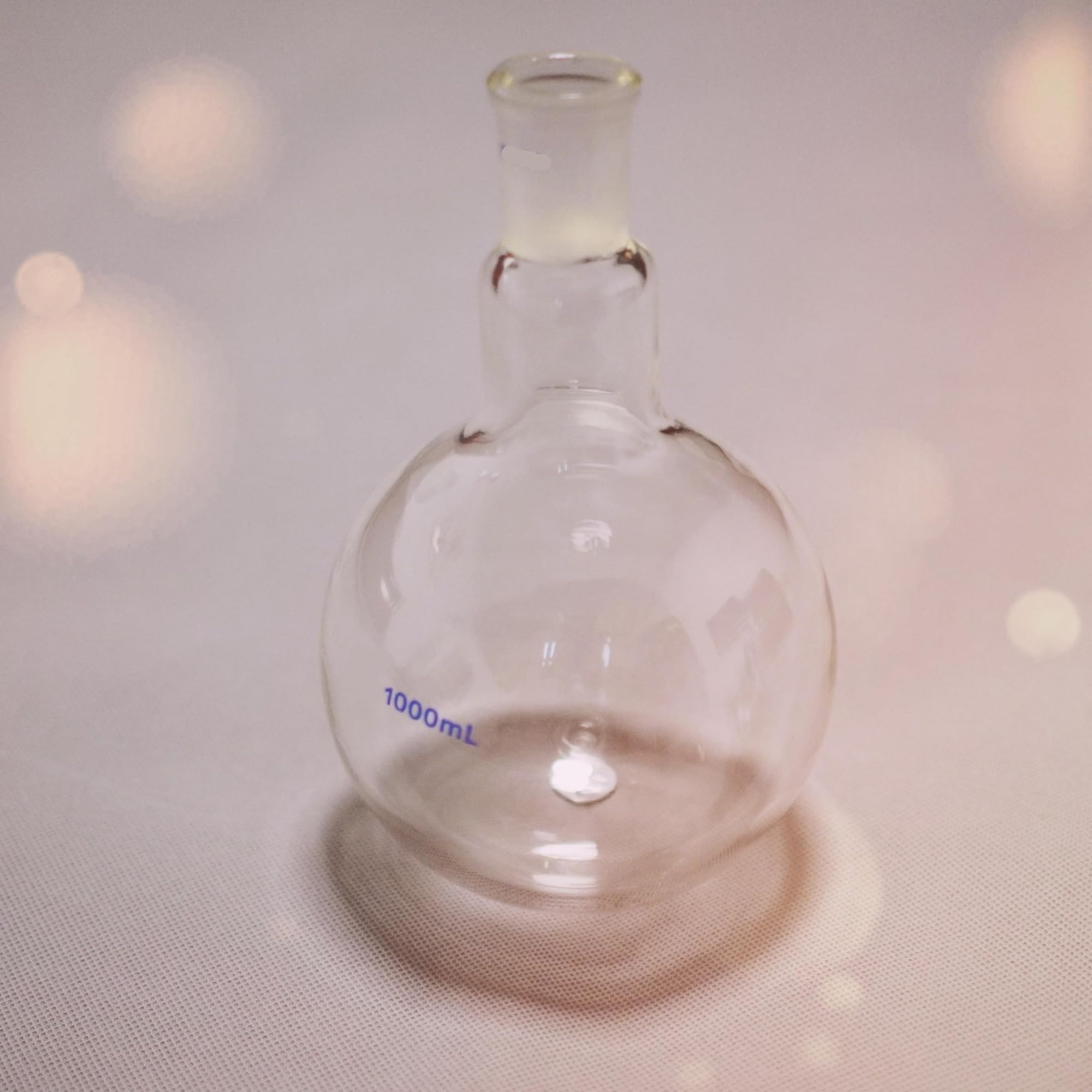 1 pallone da laboratorio a collo singolo in vetro borosilicato con fondo piatto for riscaldamento, miscelazione ed esperimenti chimici(1000ml)