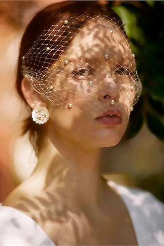 Miniatura 9 de Passat Pearl Birdcage Fascinator Hat and Hair Clip - Fiesta de té y velo de boda - Sombrero de píldora Derby - Diadema de jaula de pájaros nupcial