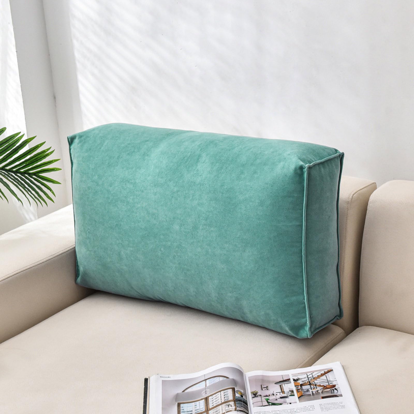 BERULL Couch Pillows,Classic Large Sofa Back Waist Cushion, Comfort Reading Pillow Lumbar Support Pillow, for Sofa,Bedside,Bay Window,teal,40x18x5inches