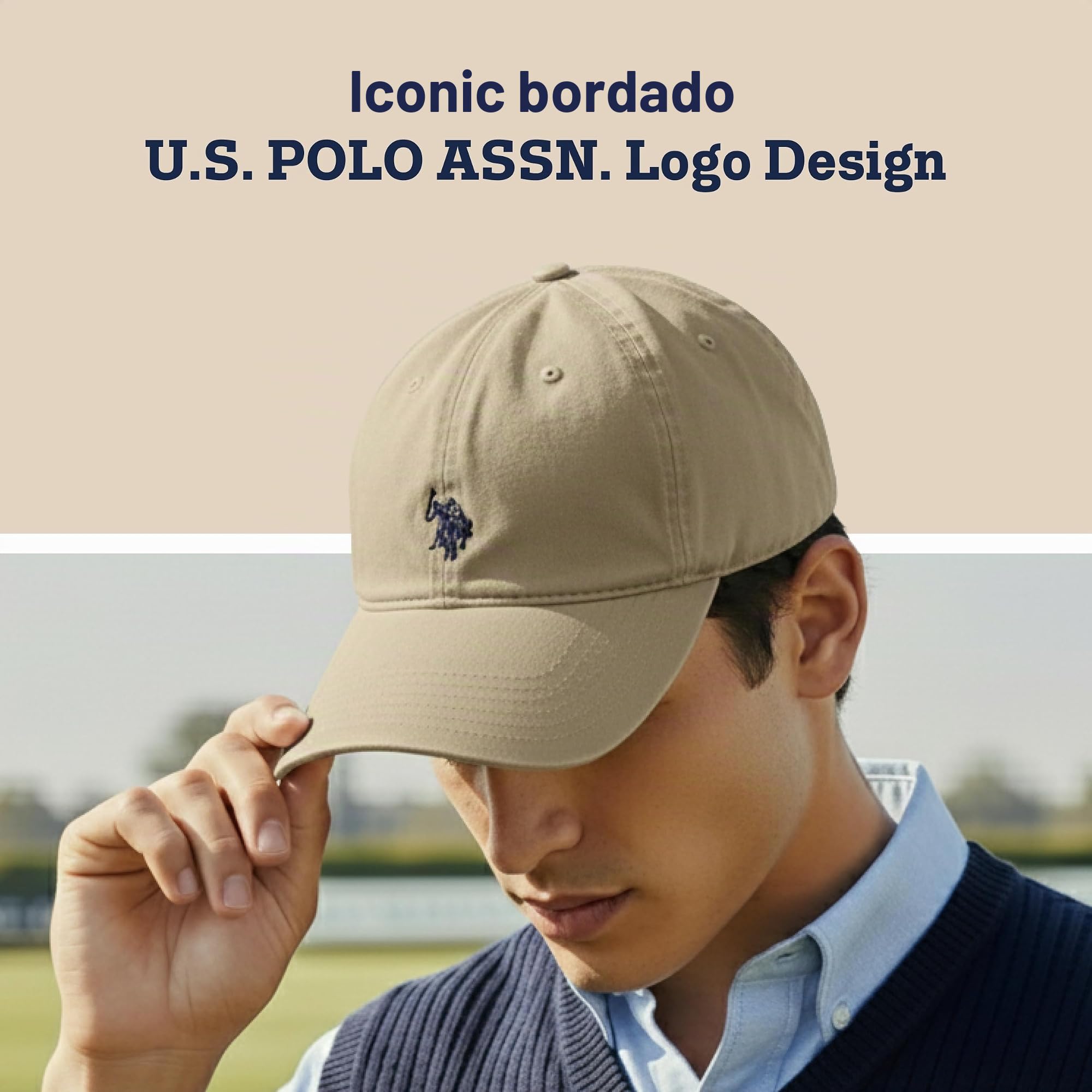 U.S. Polo Assn. Gorra de béisbol pequeña con logotipo de pony, 100 % algodón, gorra ajustable