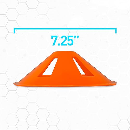 Miniatura 6 de Franklin Sports Conos y pilones de fútbol unisex para adultos, naranja, naranja EE. UU