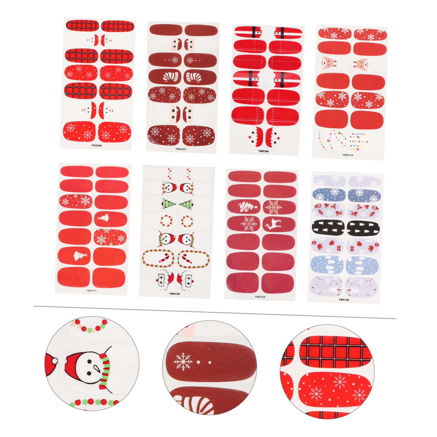 FRCOLOR 3 Set Adesivi Natalizi Per Nail Art Adesivi Unghie Natale Per Unghie Natalizie Adesivo Per ie Decalcomania Decalcomanie Per ie ie Etichetta 8 Fogli * 3