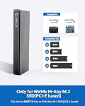 ORICO 20Gbps M.2 NVME SSD Adaptateur USB3.2 Gen2 X2 Type-C à NVME PCI-E M-Key Solid State Drive Boîtier extérieur en aluminium pour SSD Taille 2230/2242/2260/2280, jusqu'à 2 To(M2PAC3-G20, Gris)