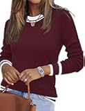 Casual Women 2025 Fall Sweaters Long Sleeve Knit Pullover Light-Weight Crewneck Sweater Top S-XXL