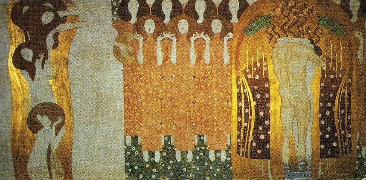 Tableau l'art du chœur et du baiser Gustav Klimt toile 60x90cm