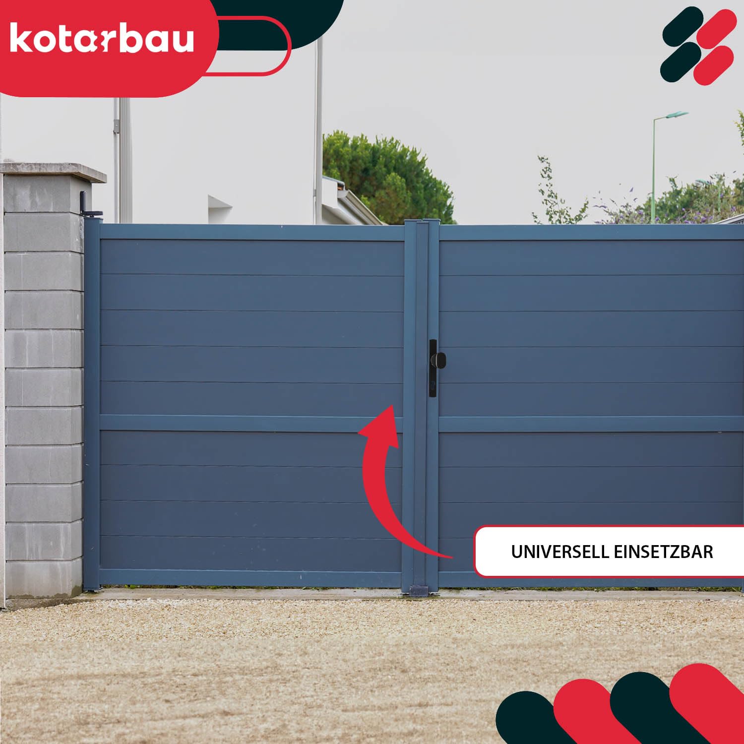KOTARBAU® Türdrücker-Türknauf Satz 72 mm Langschild Schwarz Profilzylinder für Türen Tore Pforten