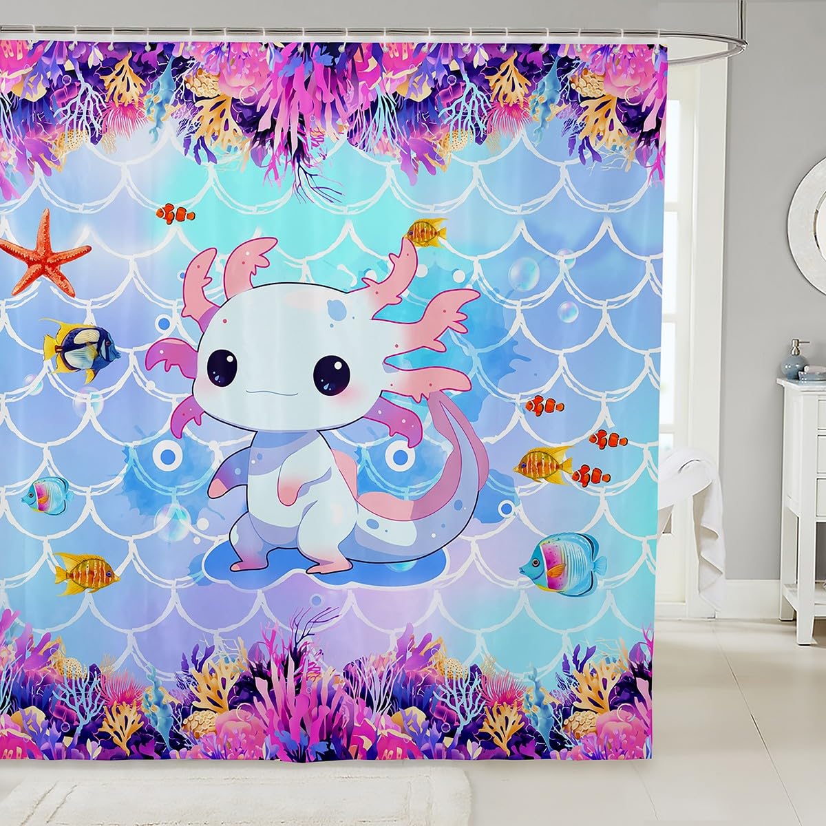 Rideaux de douche pour enfants motif sirène : stop à l'eau sur le sol de votre salle de bain