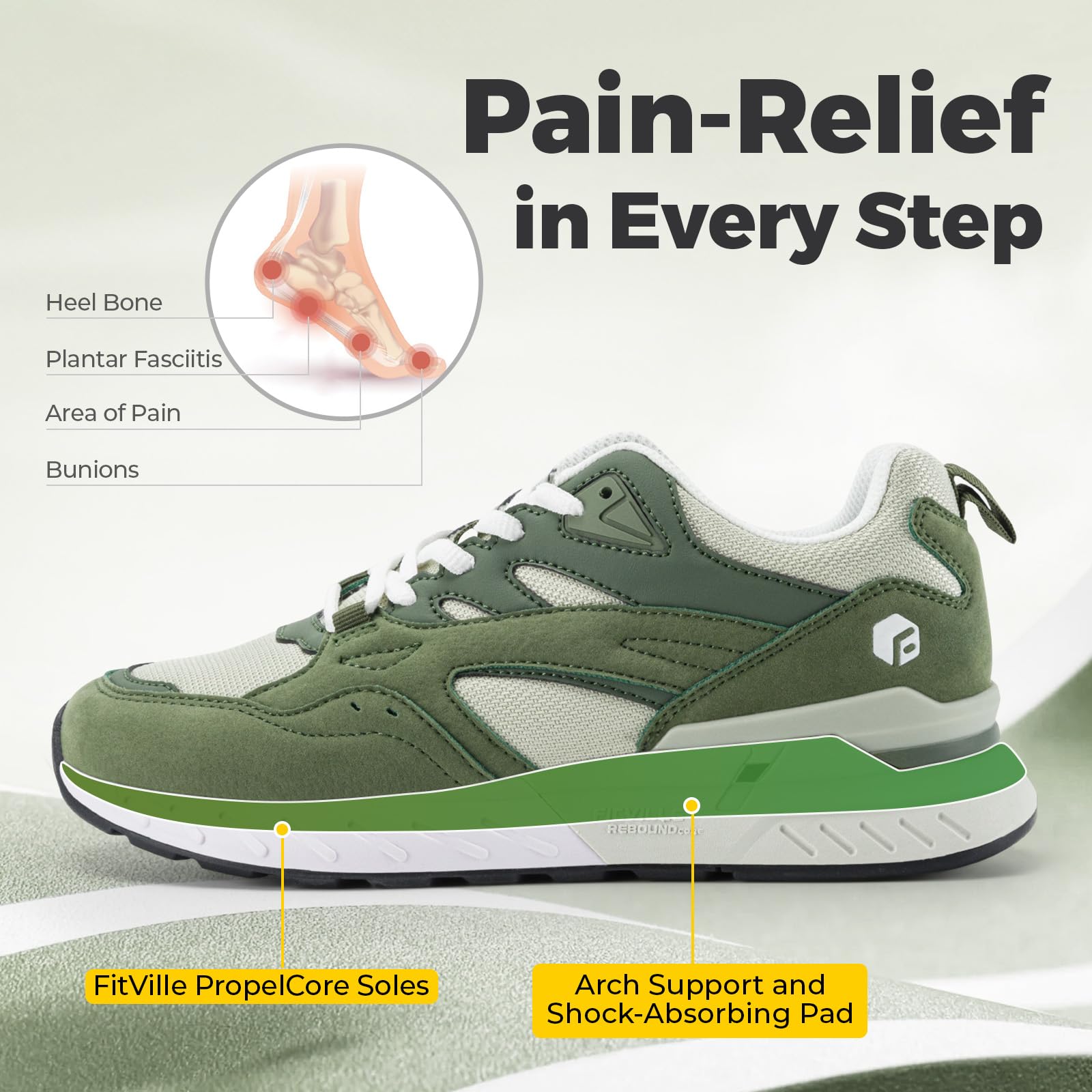 FitVille Scarpe da Ginnastica Donna Larghezza Ampia, Comode per Camminata e Jogging - Leggere Scarpe Sportive Fitness per Piedi Larghi