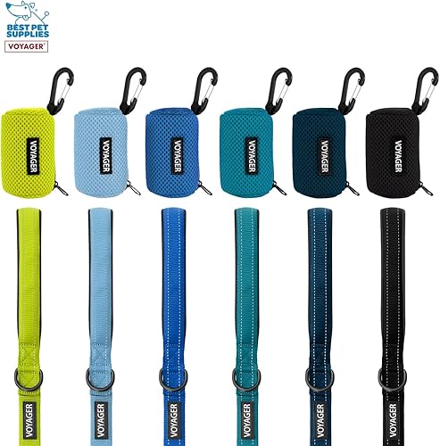 Miniatura 6 de Best Pet Supplies Paquete de 2 soportes para bolsas de excrementos de perro, con clip de correa, bolsa dispensadora de malla reutilizable para