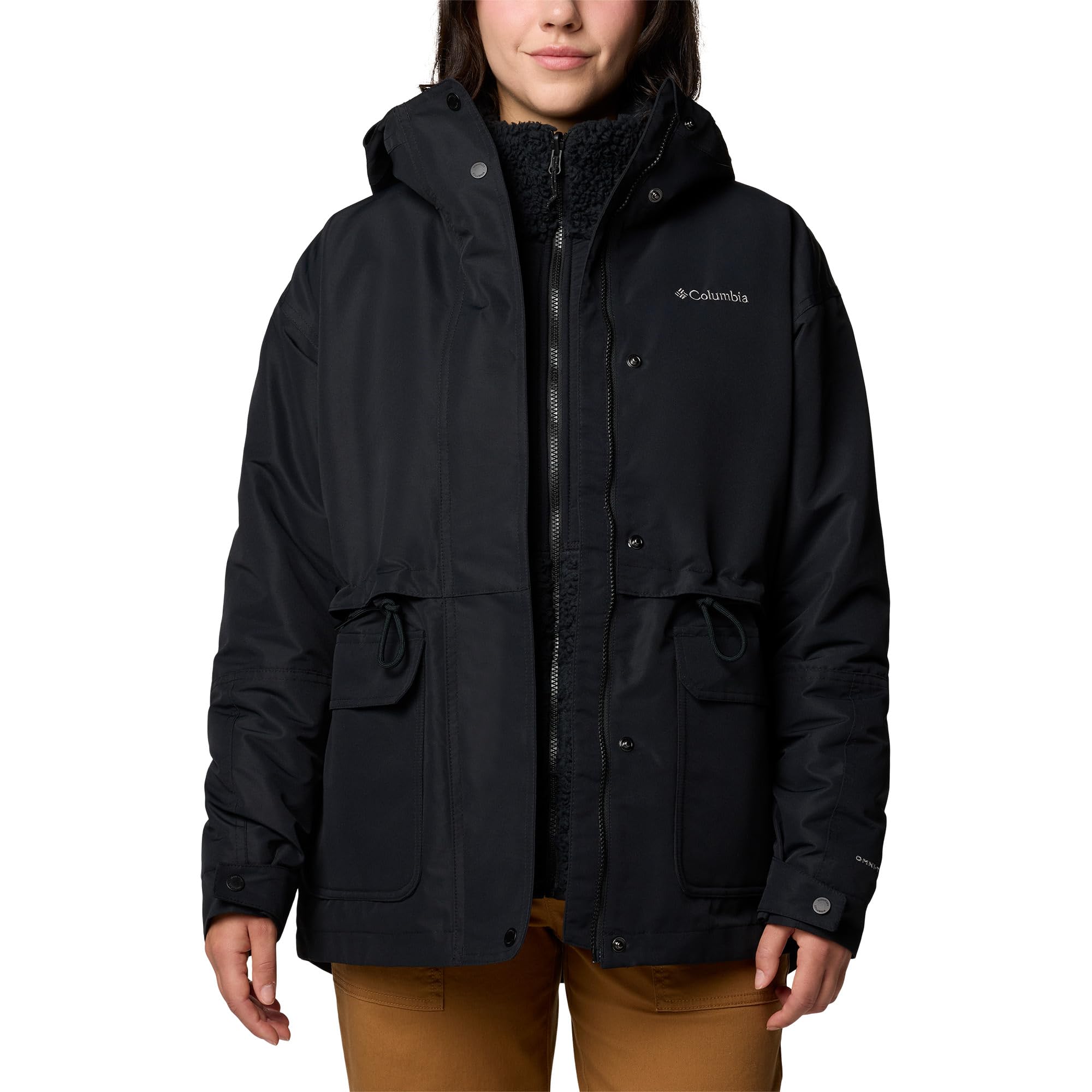 Columbia Drop Ridge II 3-in-1-Jacke, Dynamisches Design, Wärmereflektierend, Anpassbare Passform, Kuscheliges Sherpa, Regenschutz - Damen