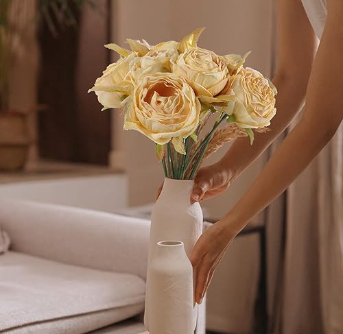 Miniatura 6 de INSUNSIX Hojas falsas para decoración de rosas 100 hojas de rosa verdes a granel con tallos para ramos de boda centros de mesa decoraciones de