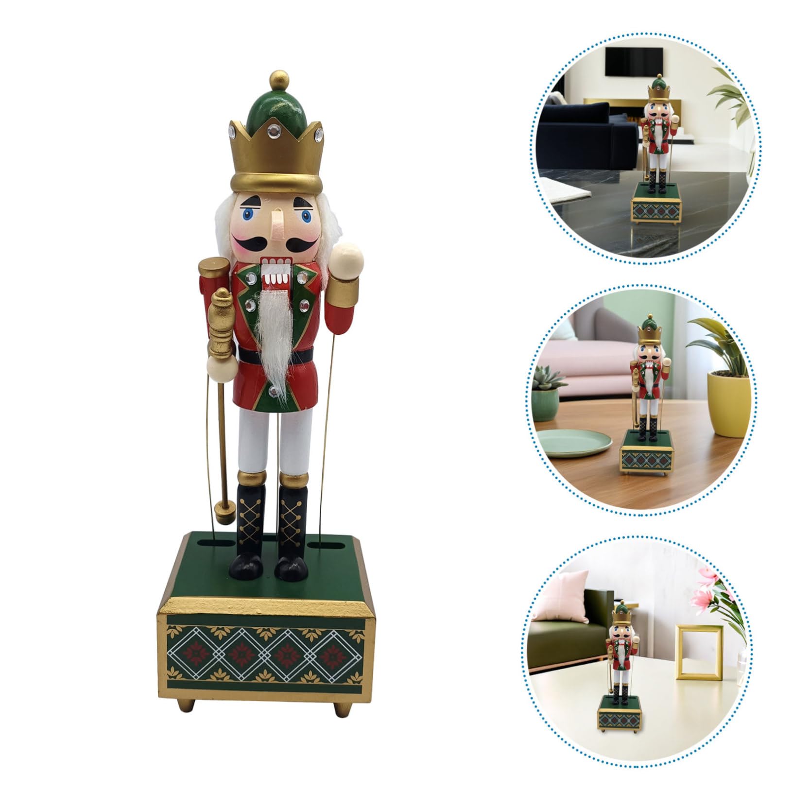 Cabilock Carillon Schiaccianoci in Legno Statuetta Musicale Per Feste Natalizie Decorazione Festiva Meccanismo Carica Senza Batterie Per Celebrazioni Di Natale e Anni Nuovi