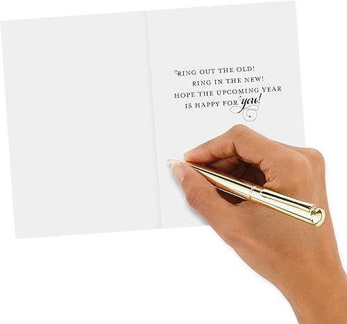 Miniatura 5 de Hallmark Paquete de tarjetas de feliz año nuevo, gato en sombrero (6 tarjetas navideñas con sobres)