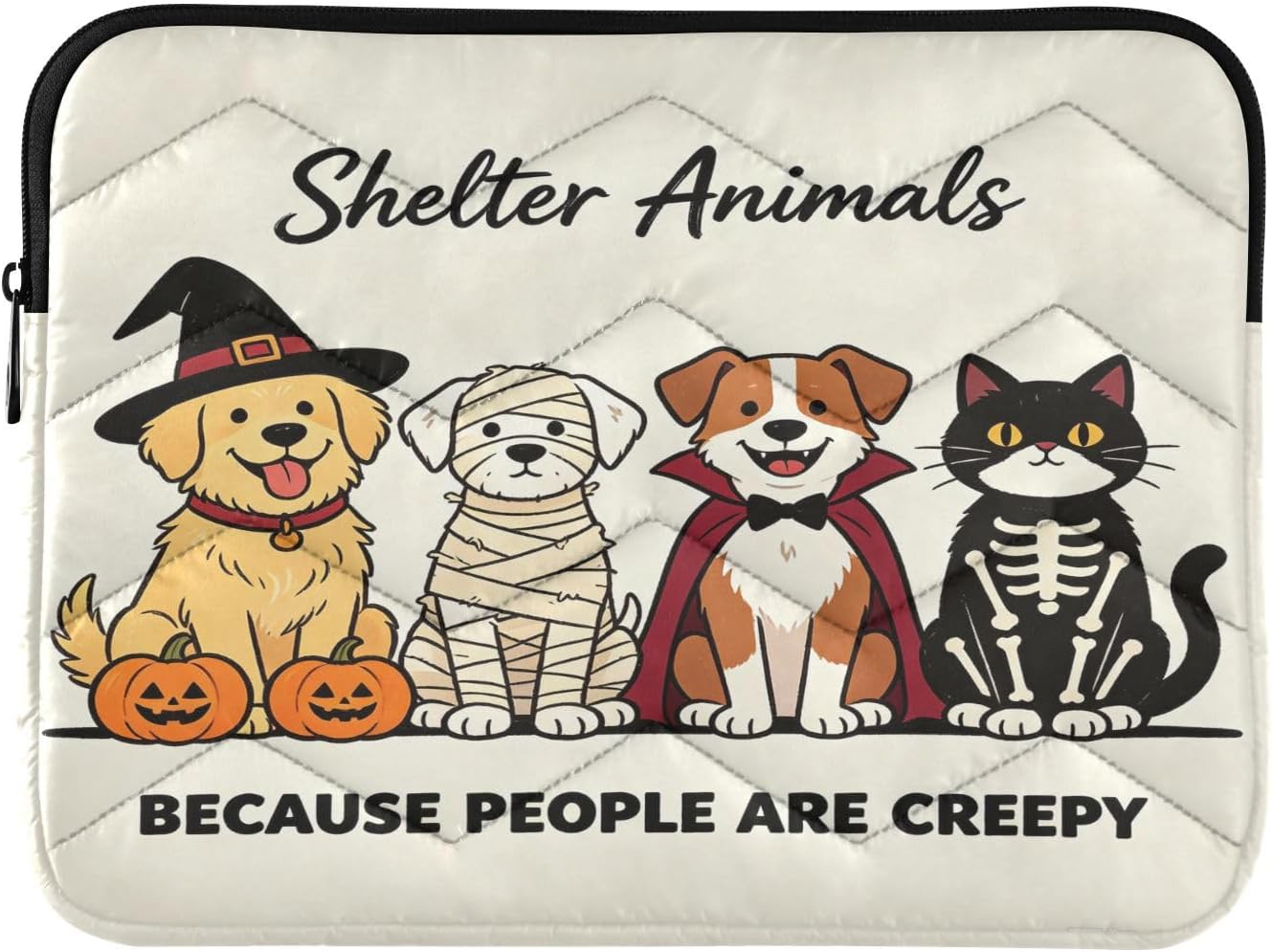 Thin Computer Briefcase with Zipper 14 Inch Halloween Animal Charity