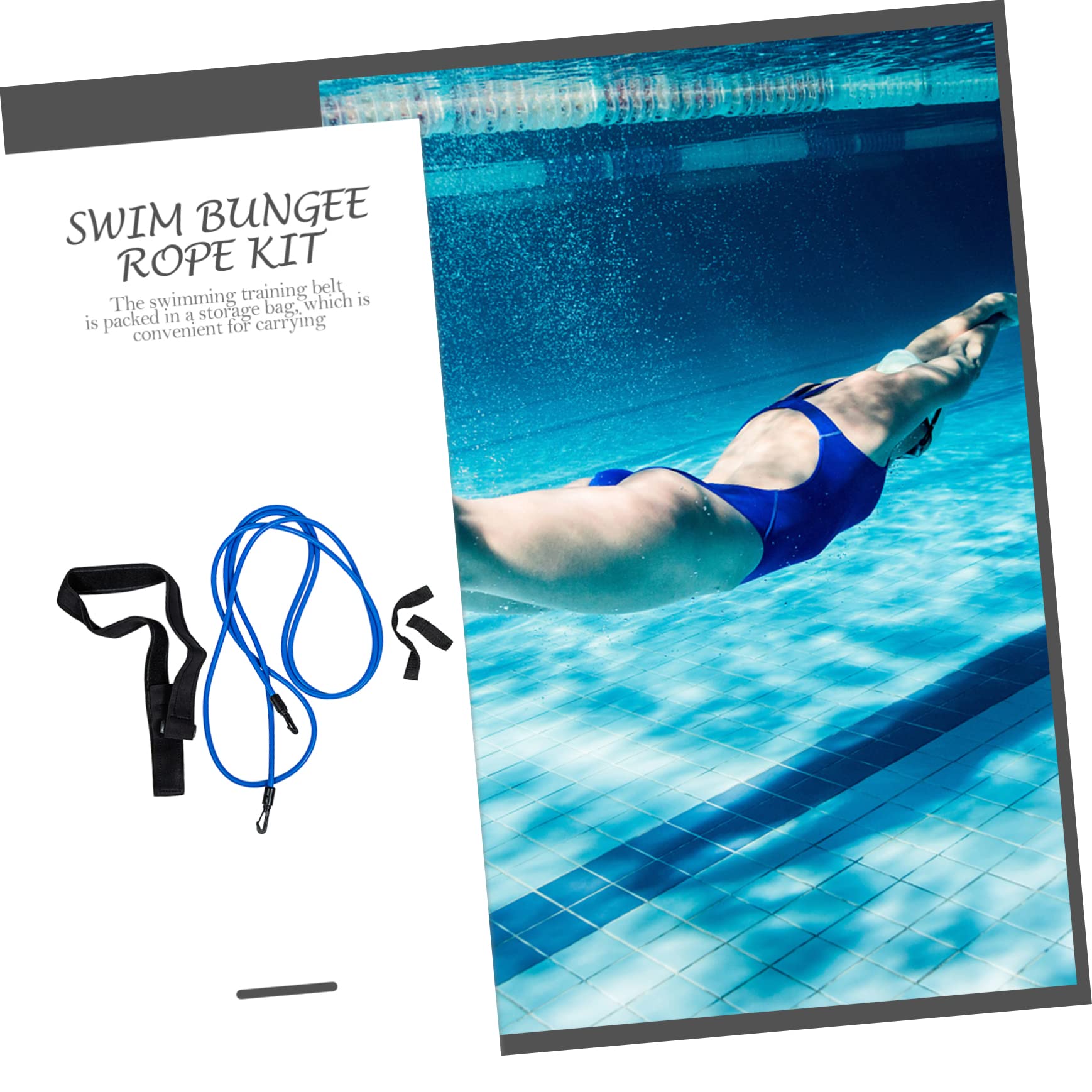 WOONEKY 2 Set di Kit per Lallenamento al Nuoto Cintura Elastica Set di Resistenza al Nuoto Attrezzi per Esercizi di Nuoto Allenamento in Piscina per Il Fitness