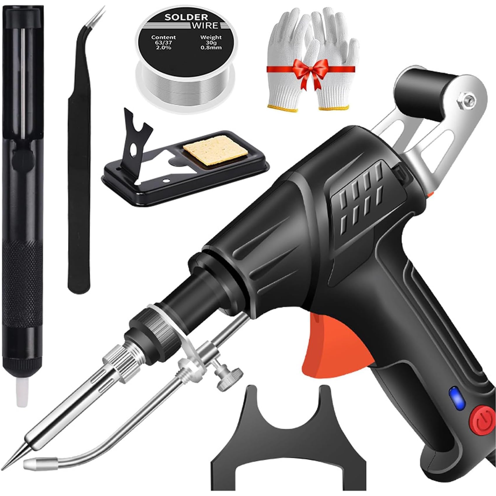 Internally Heated Industrial Laser Welding Tools, Multi-Function Soldering Iron Soldering Gun Set, 3 in 1 Handheld Industrial Laser Welding Machine Constant Temperature Fast Heating for Metal (Black)