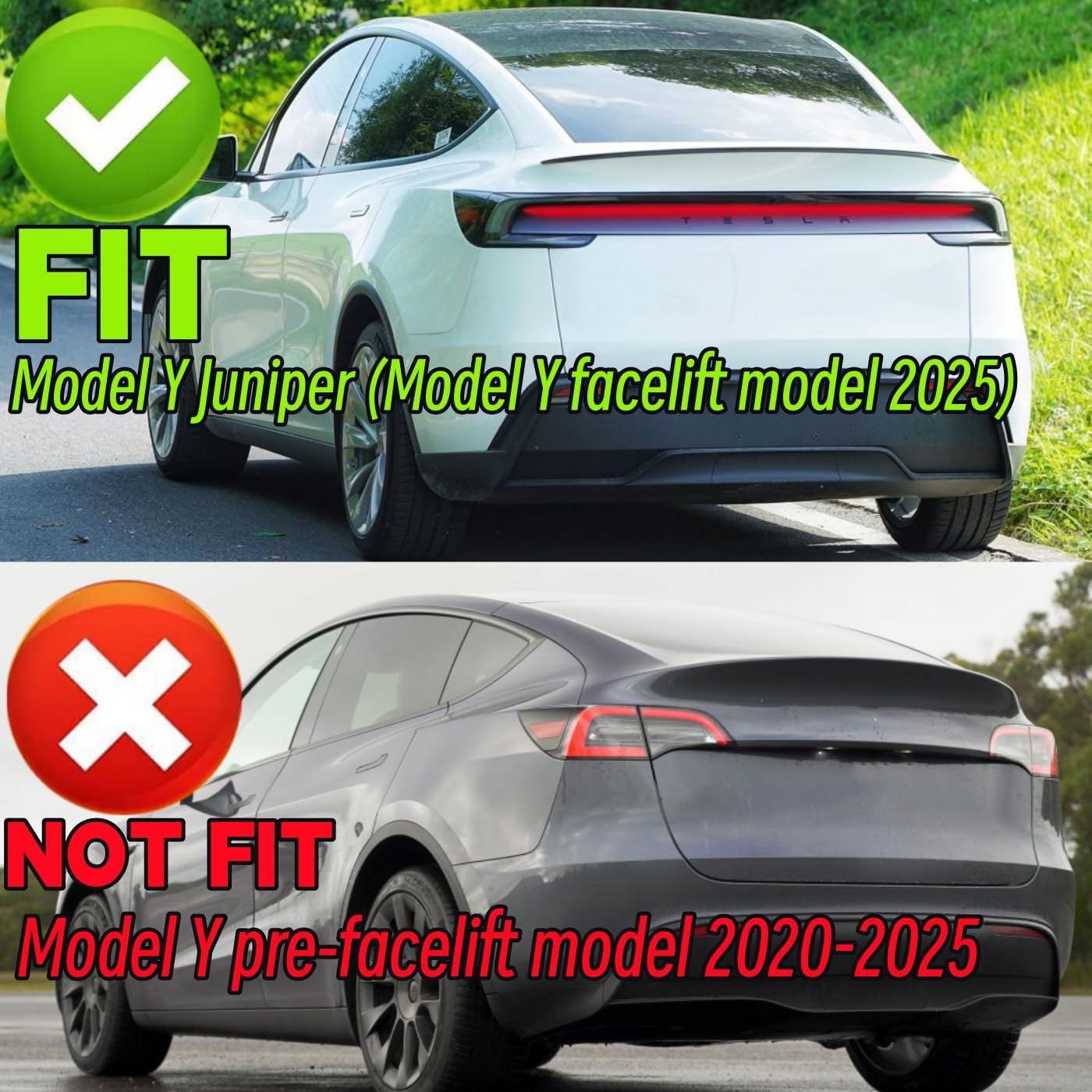STSEV01 Rear Spoiler Fit for Tesla New Model Y Juniper 2026, Sporty V-Style Performance Appearance Type Wing, Trunk DeckLid Lip Exterior Accessories, Tape Installation (Matte Black)