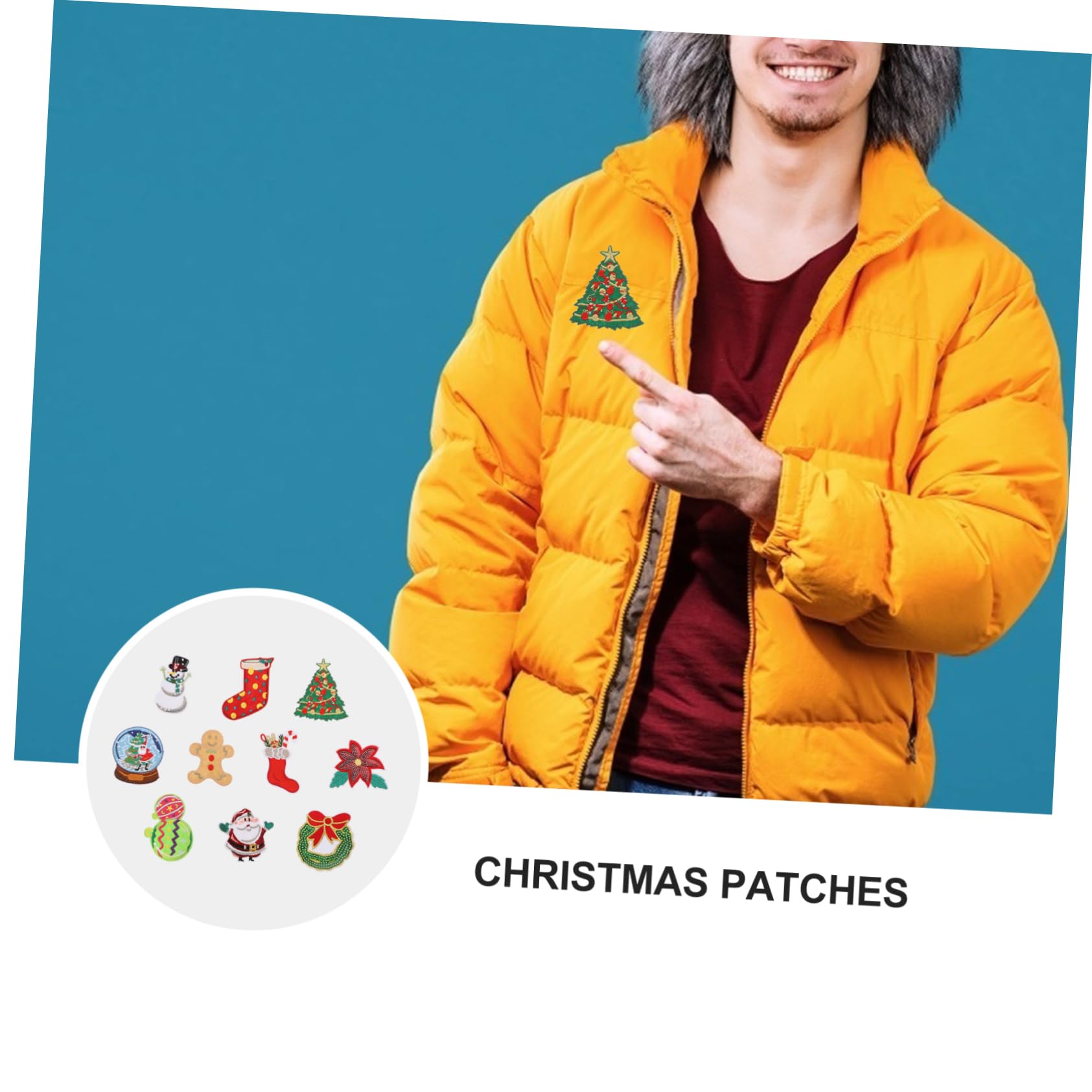 Tofficu 6 Ensembles Écusson De Noël Couture Accessoires Tissu Trousses Fil De Broderie Brodé Patch De Vêtements De Bricolage Patch De Broderie Coudre Un Polyester 10 Pièces * 6