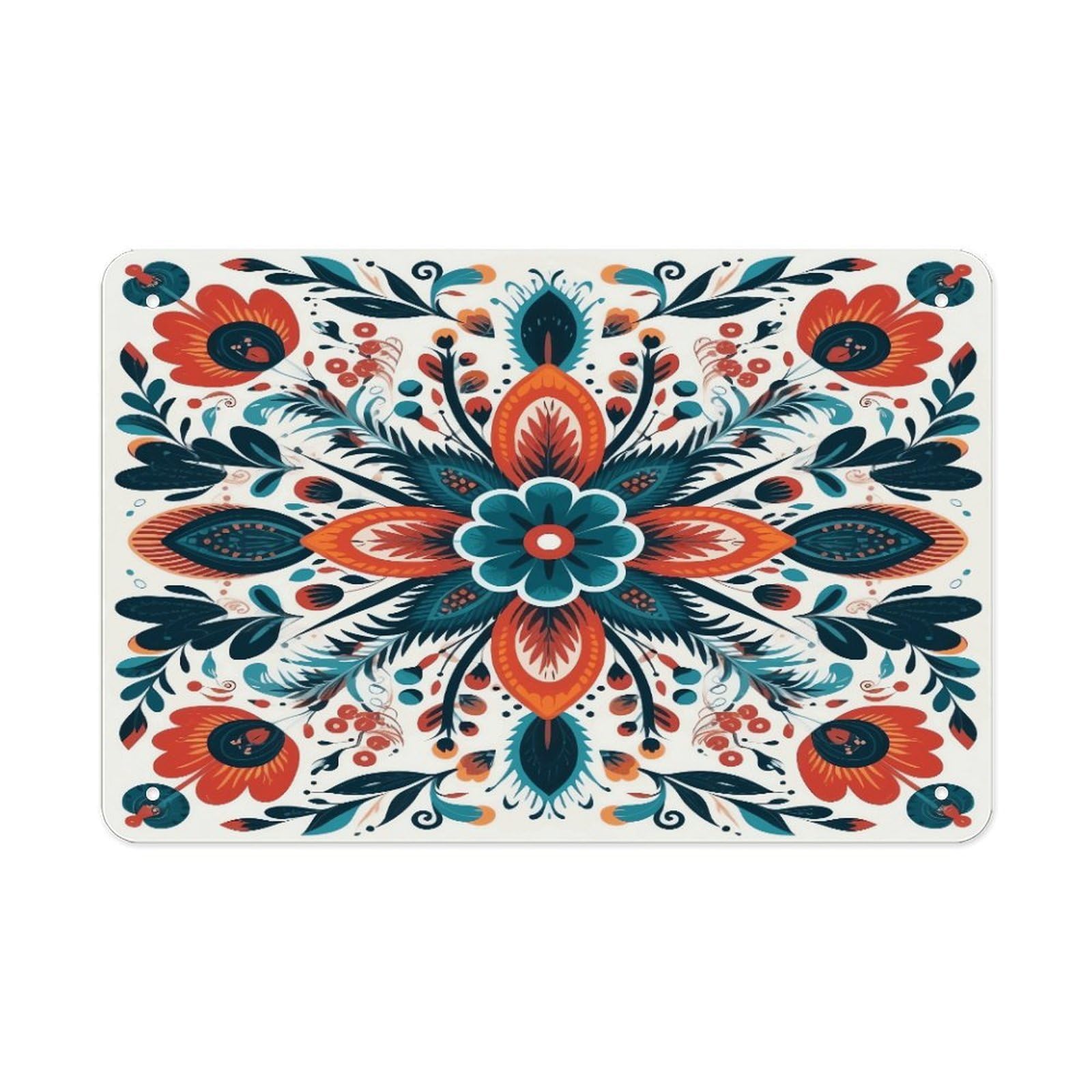Fodpand Style Flower Decorative Pattern Wall Art Metal Signs Tin Sign