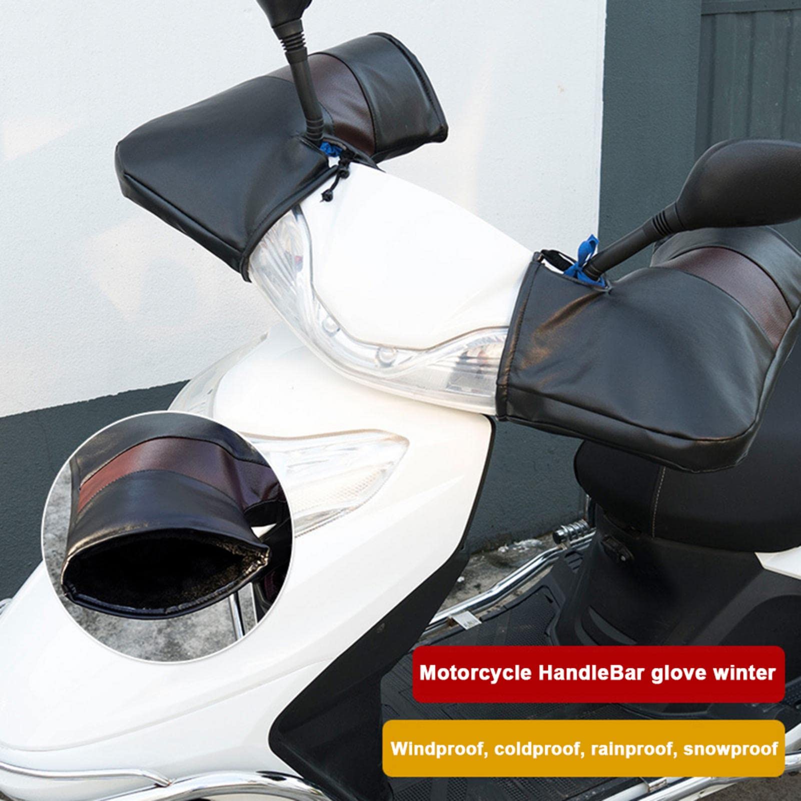 Motorrad-Lenker-Muffs (1 Paar) – Wind- & Wasserdicht, Mit Fleece-Futter, Reflektierend, Für Roller & E-Bikes