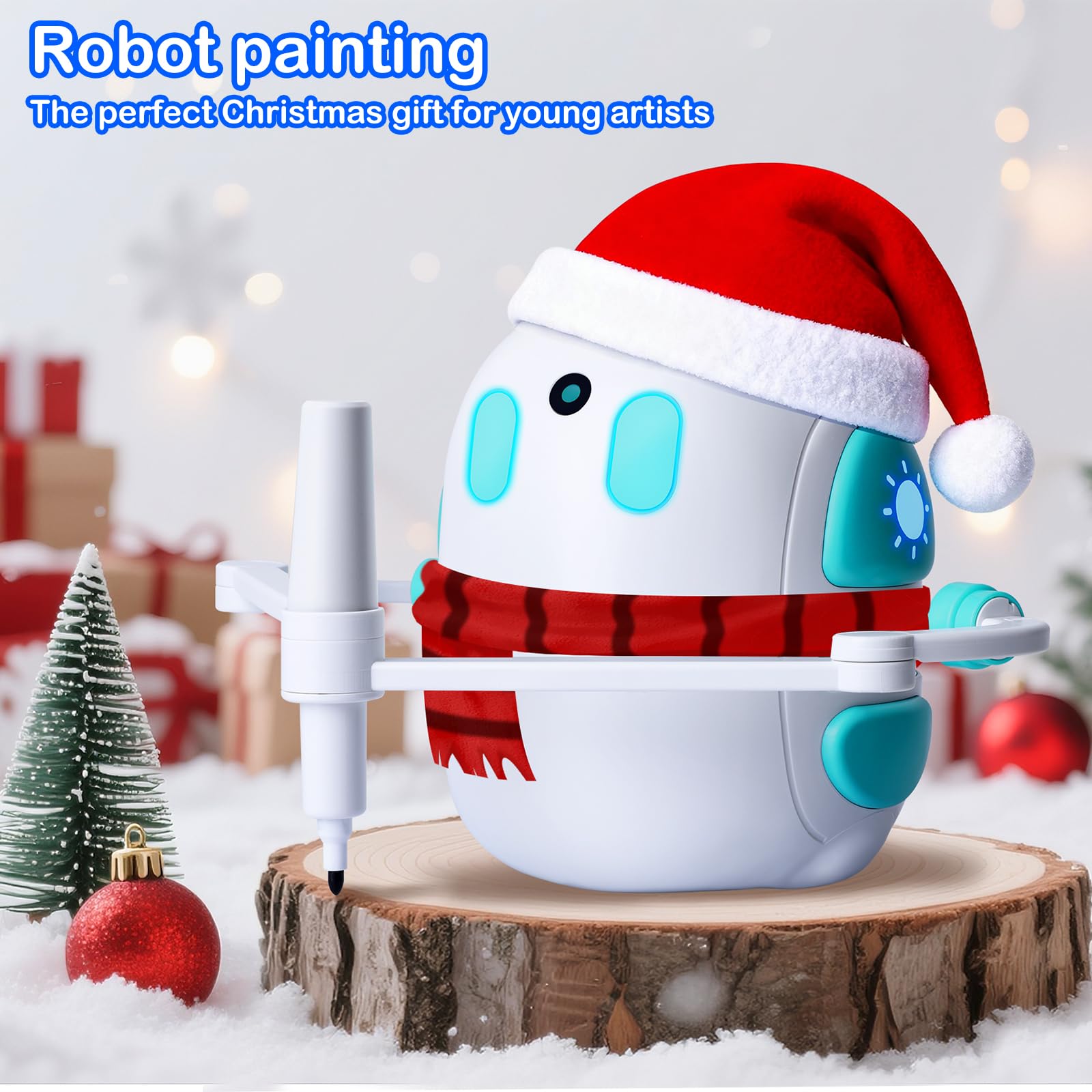 Hoarosall Robot da disegno per bambini 150 carte educative Robot da disegno intelligente Voce Partner interattivo Montessori Pittura Giocattolo per ragazzi e ragazze dai 3 agli 8 anni Perfetto per