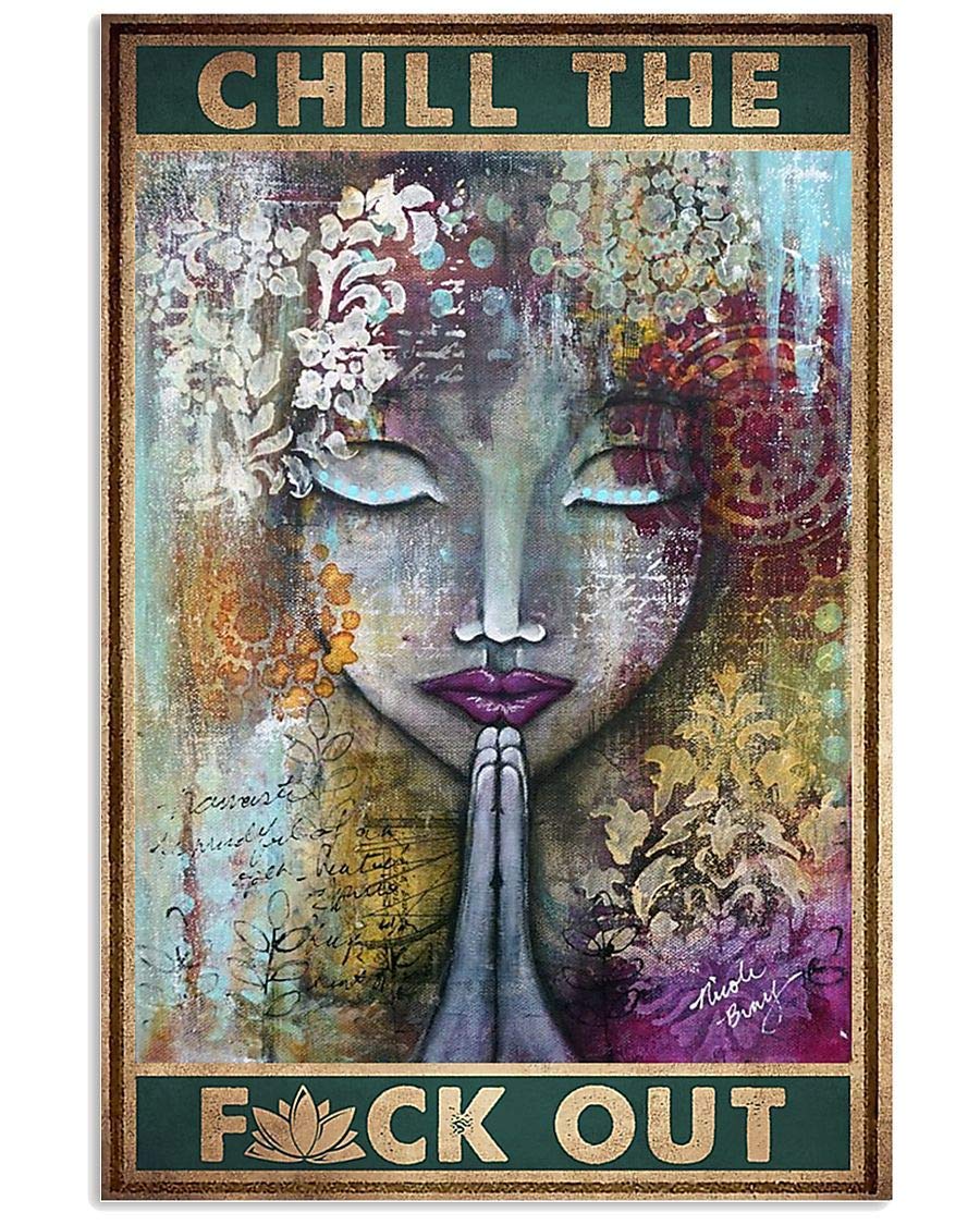 Tnnd Girls Chill The Fuck Out Poster Vintage Wall Decor Metal Sign Poster 8X12 Inches