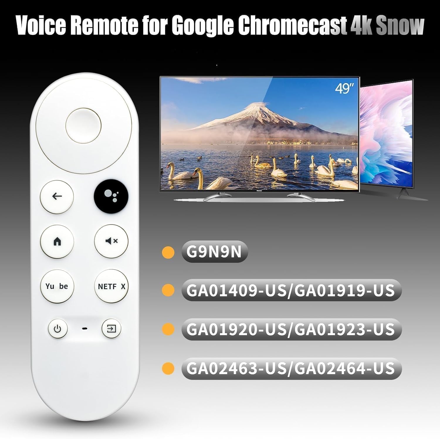 Amazon | 交換用リモコン Google Chromecast 4K スノーストリーミング