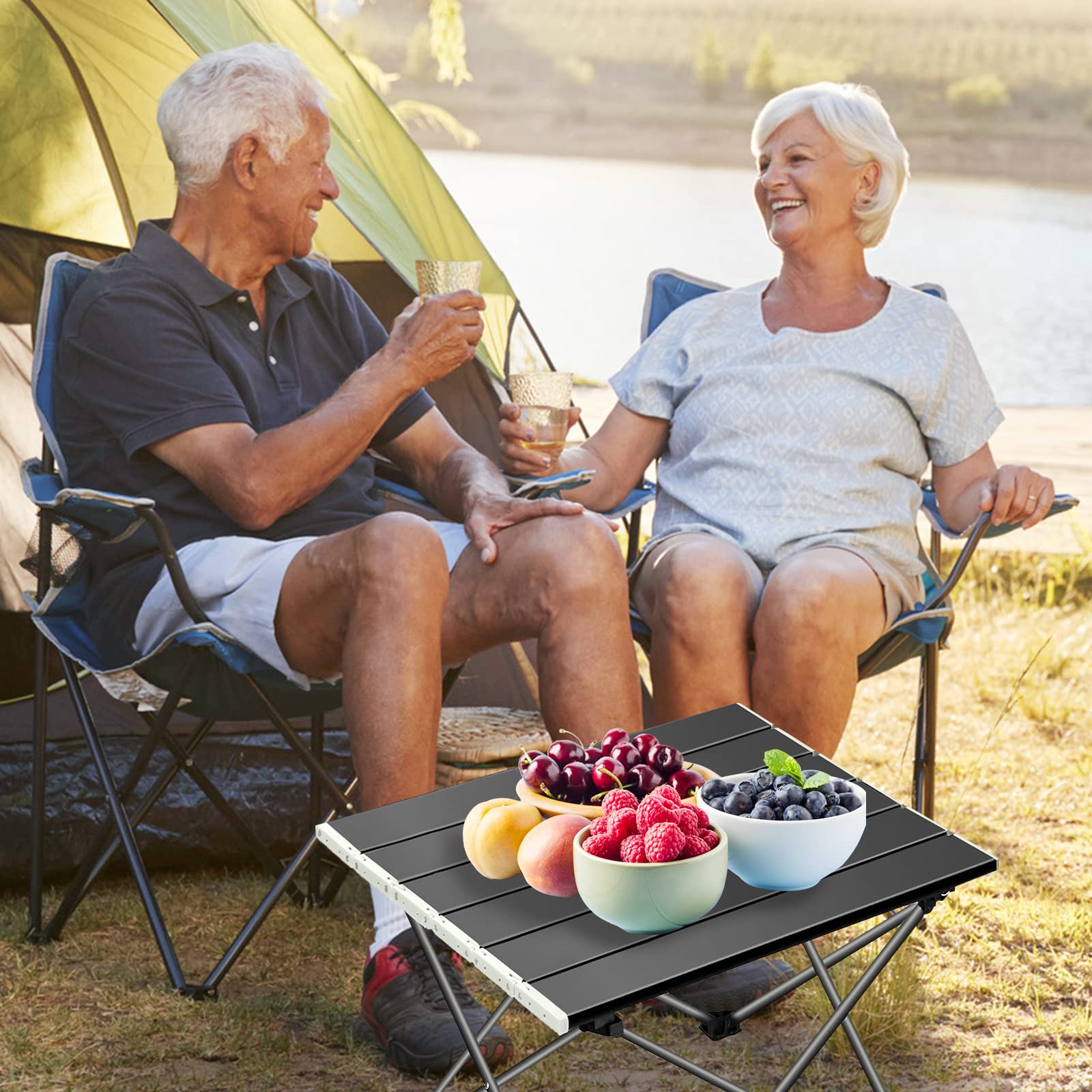 Tavolo Pieghevole Leggero Pieghevole Ultraleggero - In Lega Di Alluminio, 3 Misure S/M/L, Portatile Con Borsa, Per Esterno Tavolo Da Campeggio - Foto 3