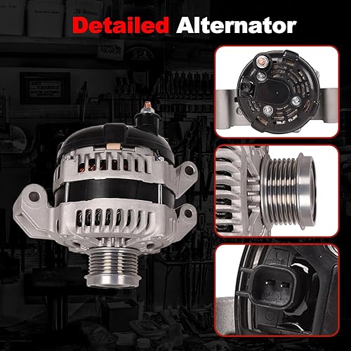 Miniatura 4 de TOPAZ Alternador compatible con Chrysler 300 Dodge Challenger Durango 2011-2017. Reemplazar 4210000750 04801779AH 12V 160A