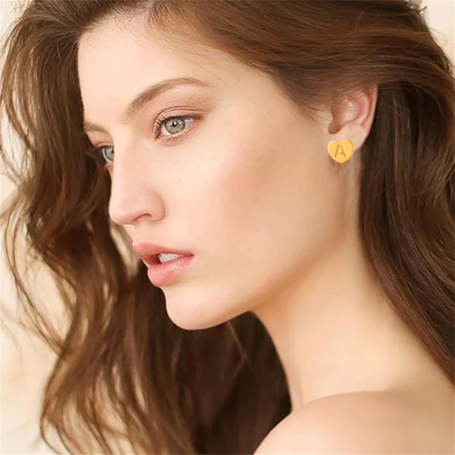 Heart Initial Stud Earrings 18K Gold Plated Dainty Initial Earrings Hypoallergenic Little Initial Earrings Fashion Cute 26 Alphabet Letter Earrings for Women - Image 3