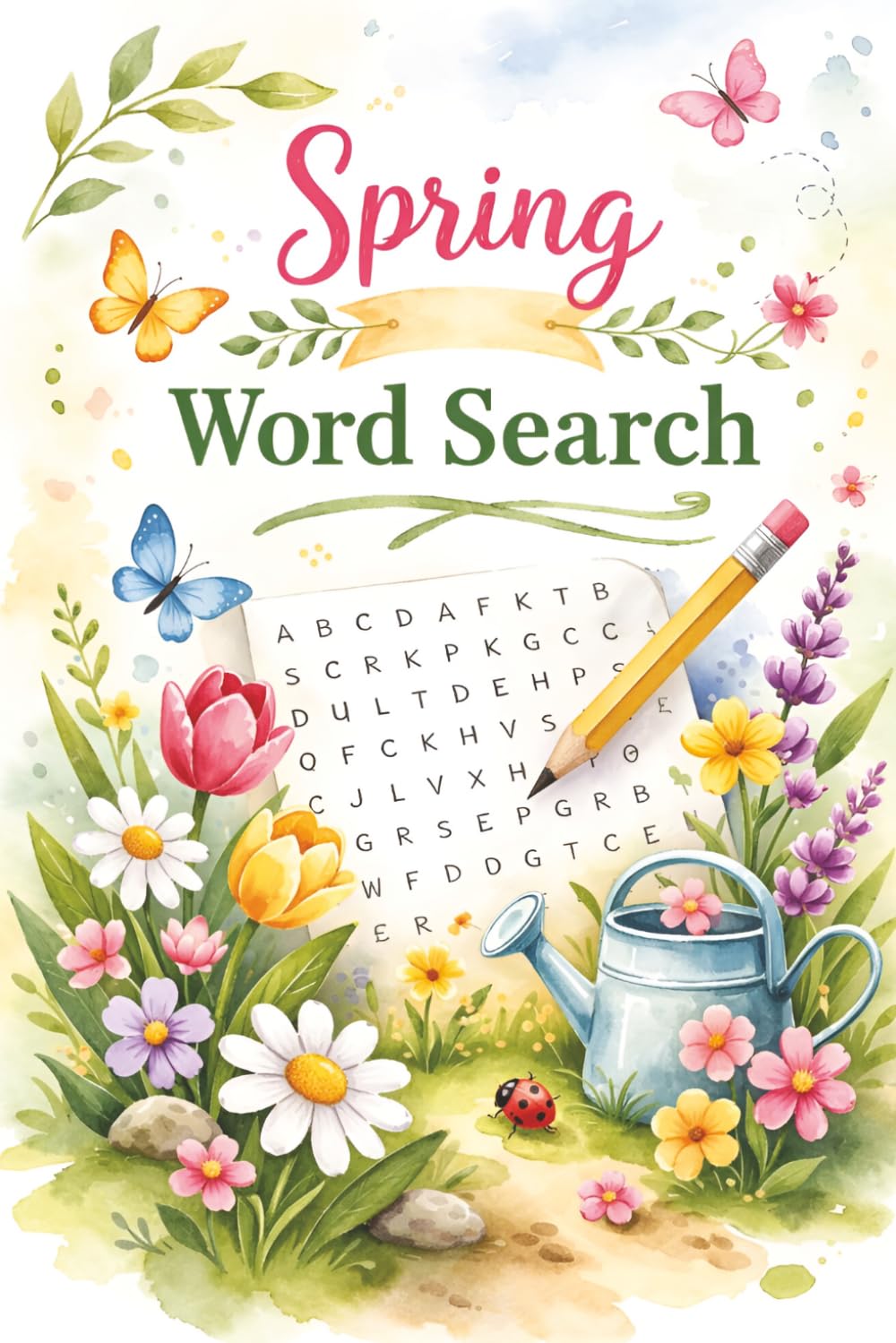 Spring Word Search for Adults: Large Print Puzzle Book with 100 Relaxing Spring-Themed Word Searches