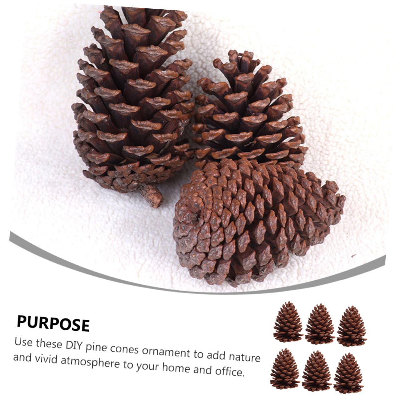 6 Piñas de Pino Secas para Árbol de Navidad o Sala, Adornos Navideños Naturales DIY