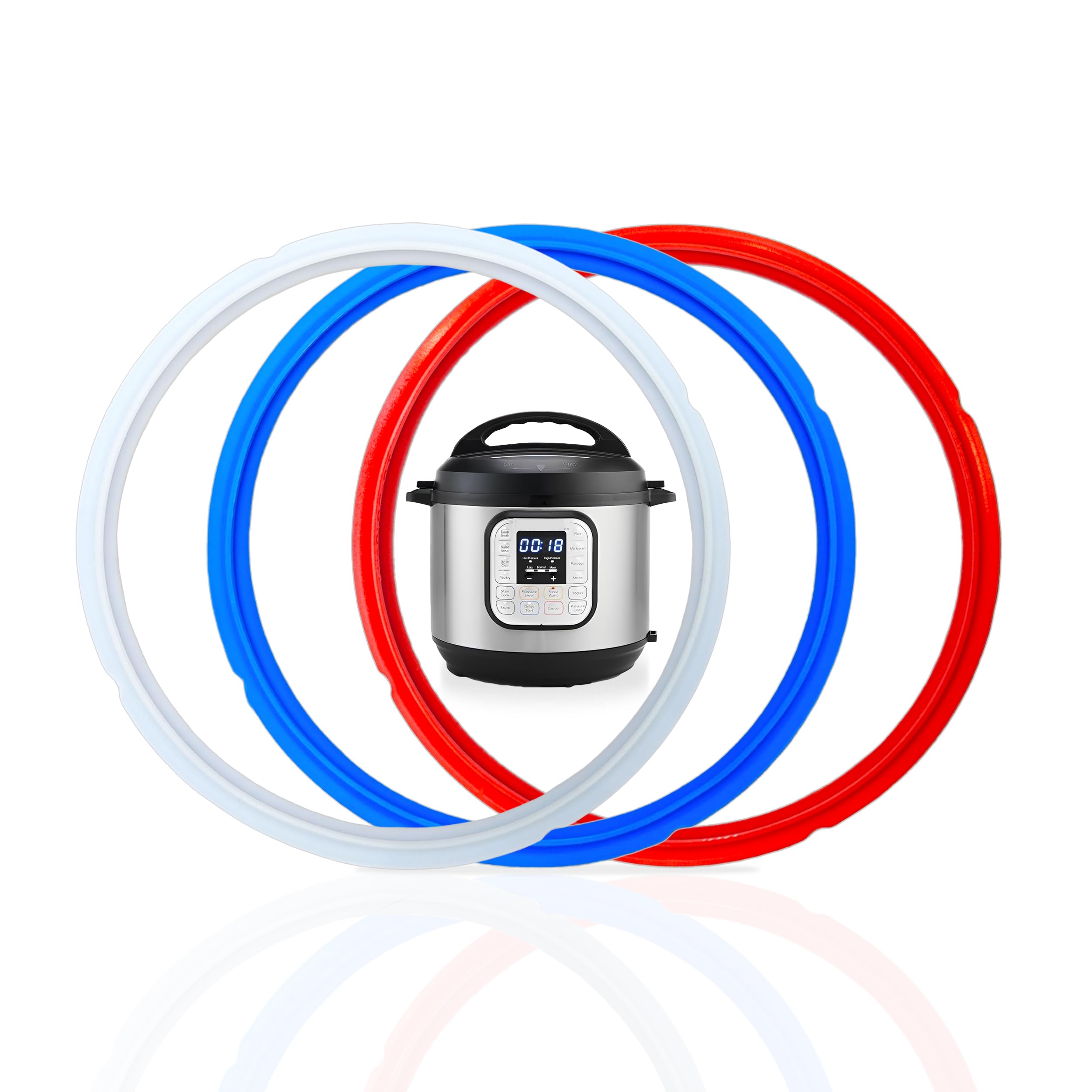 3 accesorios de anillo de sellado de silicona compatibles con Instant Pot, piezas de repuesto de olla a presión eléctrica de 5/6 cuartos para IP-DUO60, DUO50, LUX60, LUX50, CSG60, CSG50