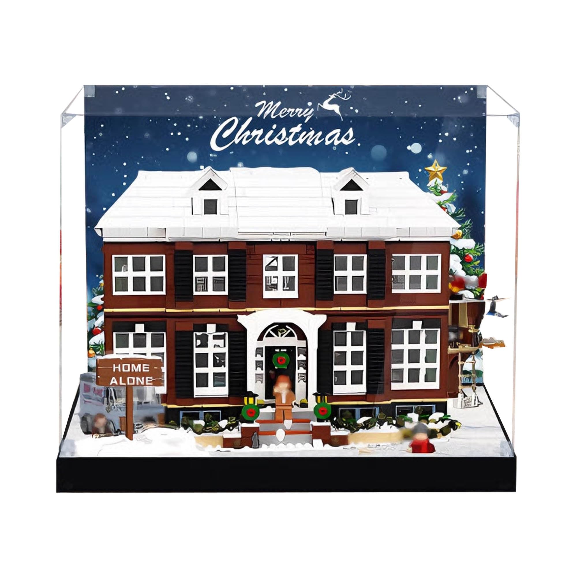 Acrylic Display Case, Compatible with Lego 21330 Home Alone House Sets,Dustproof,Storage Box,Compatible with 21330 (Display Case Only, kit not Included)