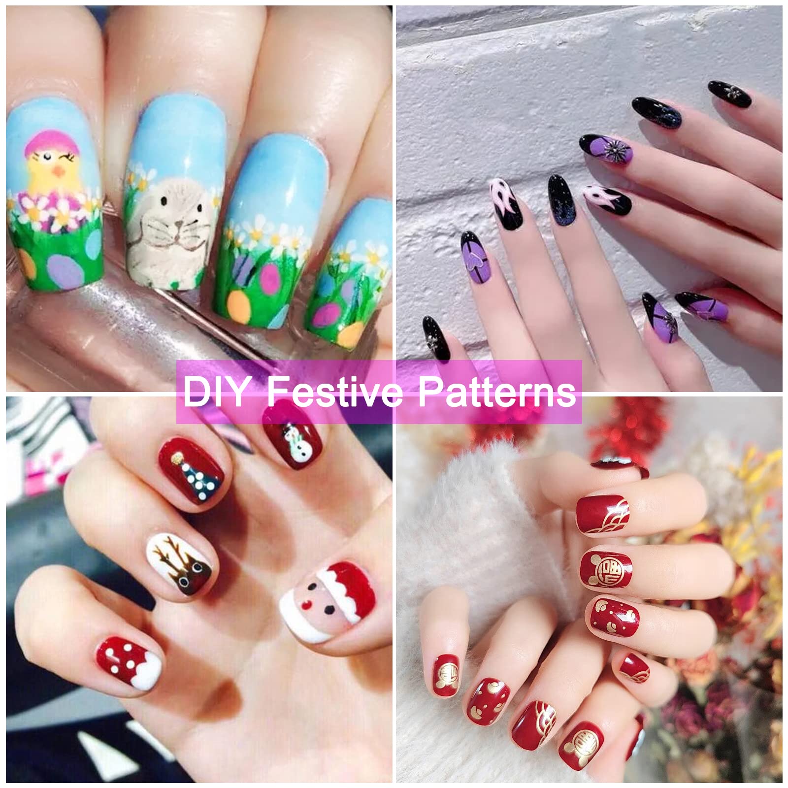 12 Pezzi 3D Nail Art Pen, Owelth Smalto in Penna per Pittura Decorazioni Unghie per Disegno, Penna per Fai Da te Graffiti Pen Manicure Strumenti Bellezza Adorna Regalo per Halloween Natale
