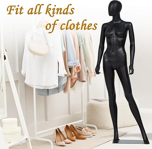 Miniatura 5 de Kinfant Maniquí de cuerpo completo femenino  Soporte de maniquí desmontable de 6 pies con base de metal, modelo de vestido ajustable para tienda de