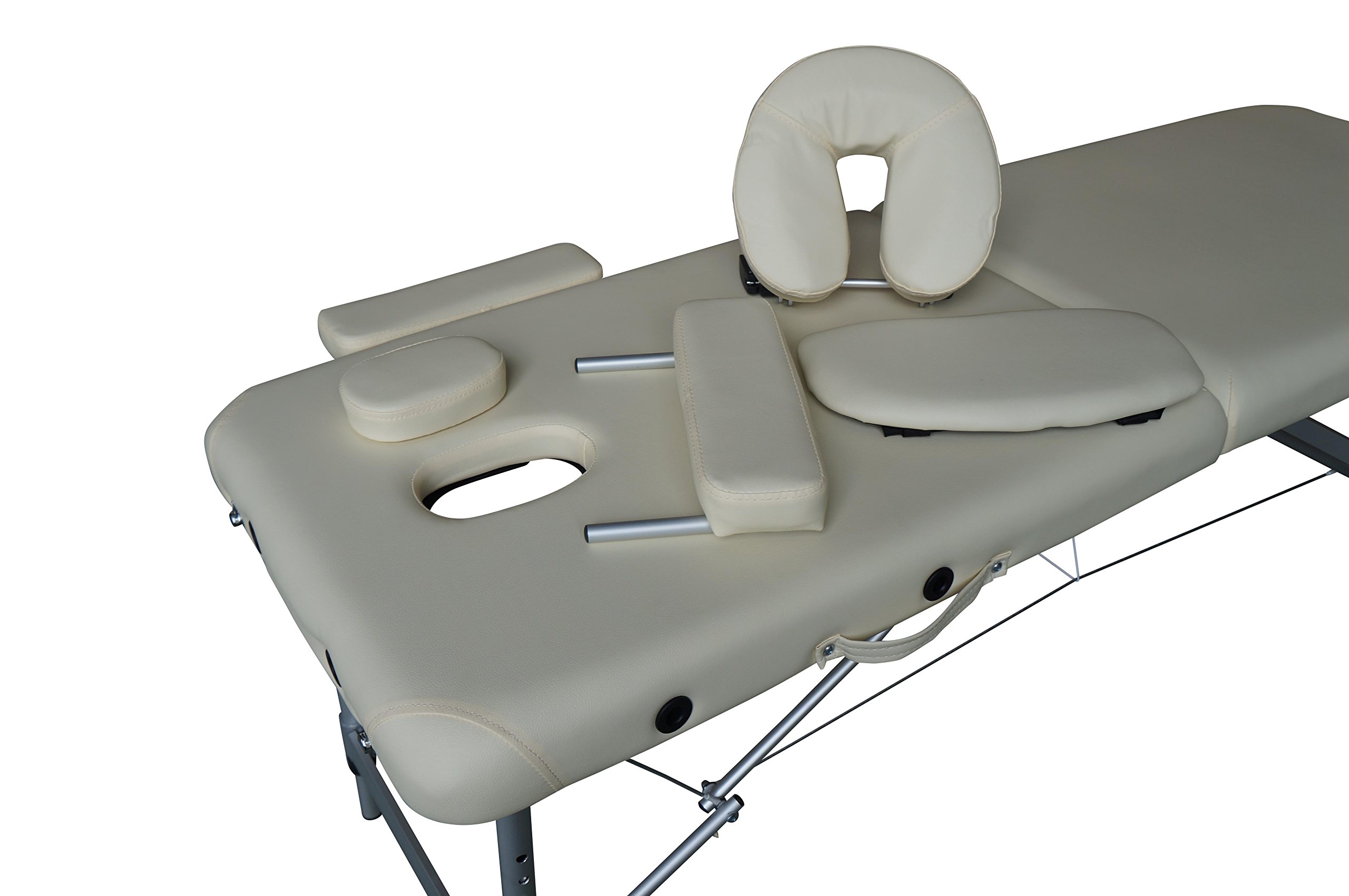 Titano Camilla portátil Ligera Aluminio para Masaje estética NO Respaldo (Beige)