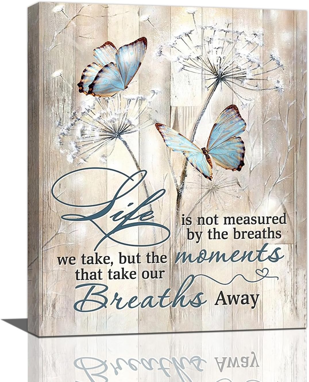 Lotus Floral Pictures Wall Art, Floral Zen Wall Decor, Inspirational Quote Framed Painting, Yoga Spa Canvas Artwork for Meditation Room Bathroom Bedroom Living Room Decorations 24L'' × 16W''