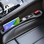 MBERFITU 2 Organisateur de remplissage des sièges de voiture, PU Siège en cuir Blocker Crevice Remplir l'écart entre le siège et la console centrale Arrêter les choses de goutte rouge