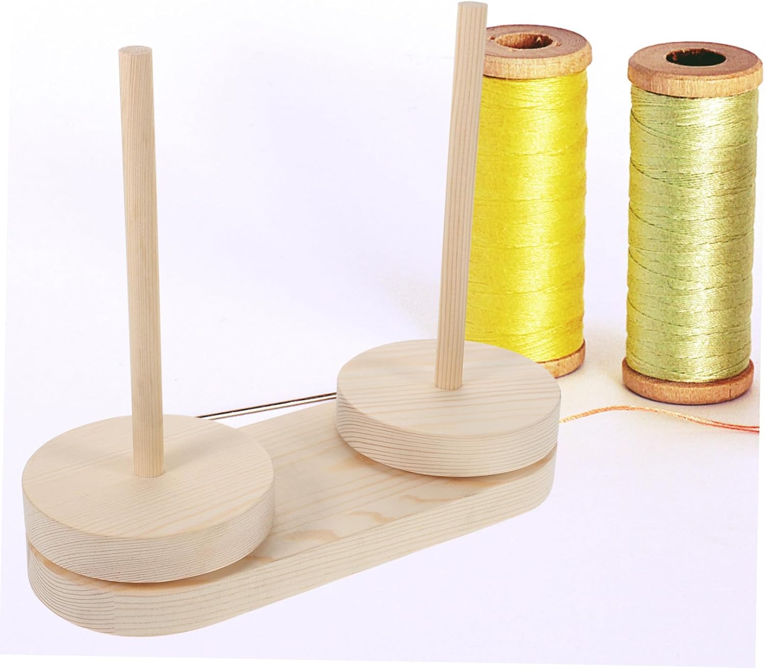 SEWACC 1pc Rotating Wooden Yarn Winder Holder Thread Storage Organizer for Knitting Crochet and Crafting for Sewing Quilting and Embroidery Space-Saving Design for Home Decor