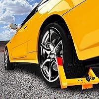 Vista 2 de ZONETECH Paquete de 2 cerraduras de seguridad para rueda, abrazadera de remolque, garra de neumático de arranque Estabilizador resistente de alta