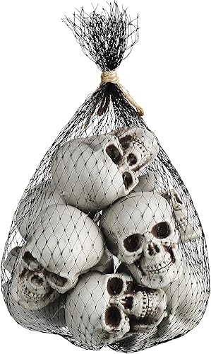 10 piezas de cabeza de esqueleto de Halloween pequeños mini calaveras para fiesta de Halloween, accesorios de decoración de Halloween, decoración de